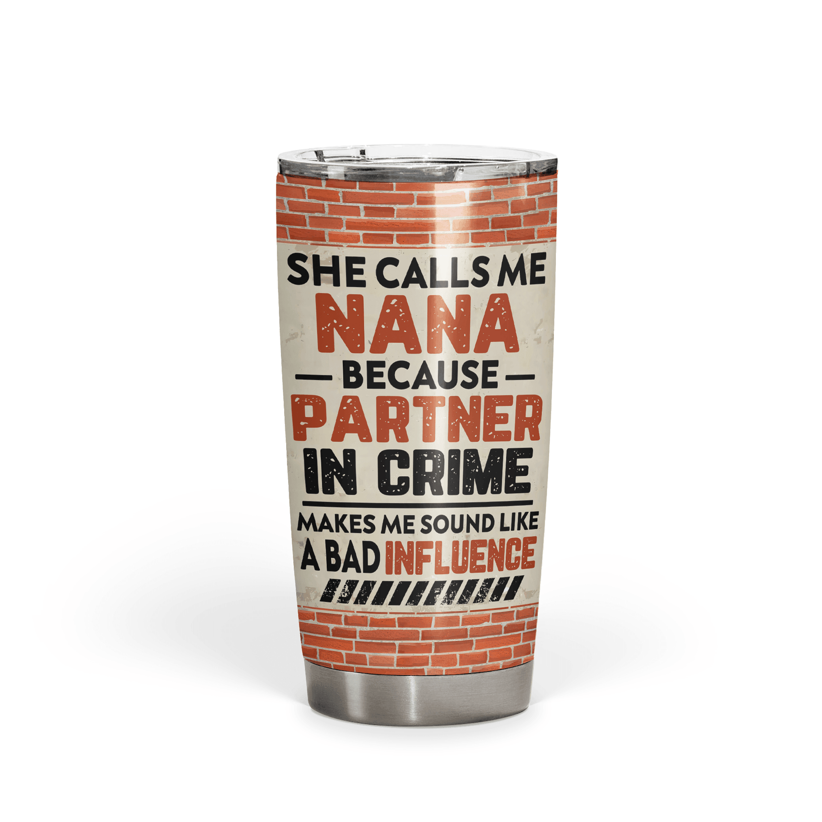 [Photo Inserted] Partners In Crime - Personalized Custom 20oz Fat Tumbler Cup - Birthday, Loving, Funny Gift for Grandma/Nana/Mimi, Mom, Wife, Grandparent - Suzitee Store