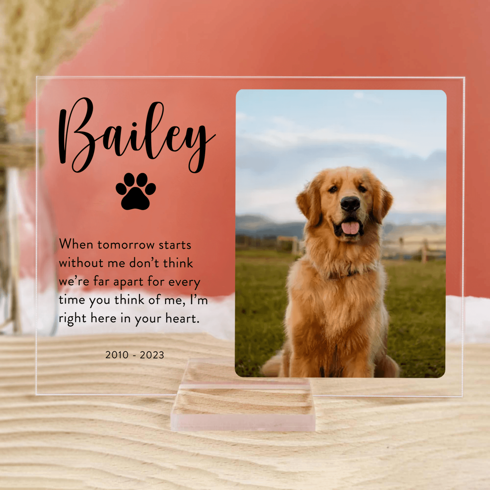 Custom Photo Pet Memorial Plaque Custom Horizontal Acrylic Plaque Suzitee Store