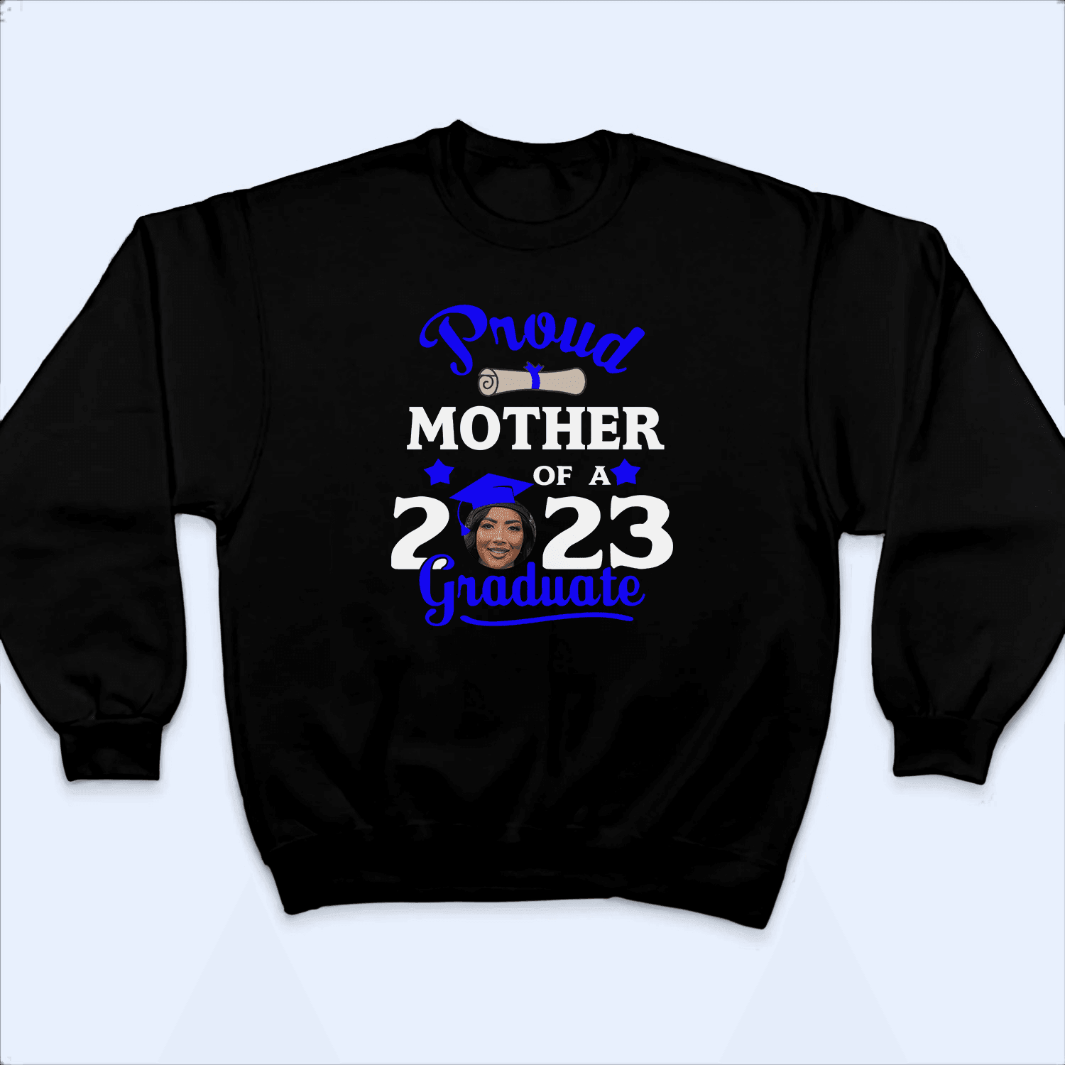 [Photo Inserted] Proud Family of a Graduate - Personalized Custom T Shirt - Birthday, Loving, Funny Gift for Grandma/Nana/Mimi, Mom, Wife, Grandparent - Suzitee Store