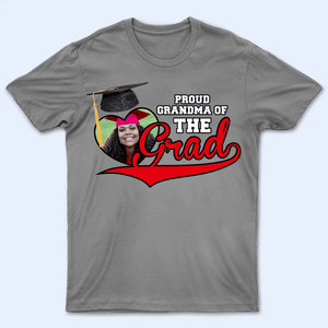 [Photo Inserted] Proud Family Of The Class Of 2023 Graduate Senior - Personalized Custom T Shirt - Graduation Gift for Grandma/Nana/Mimi, Mom, Wife, Grandparent - Suzitee Store