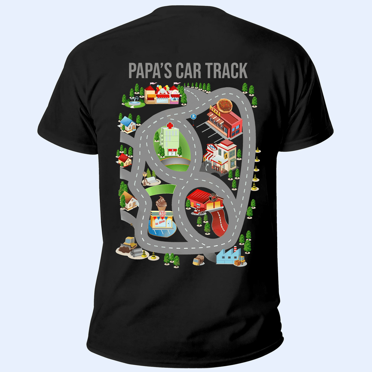 Play Cars On Dad&#39;s Back - Personalized Custom Back Printed T Shirt - Father&#39;s Day Gift for Dad, Grandpa, Daddy, Dada, Dad Jokes - Suzitee Store