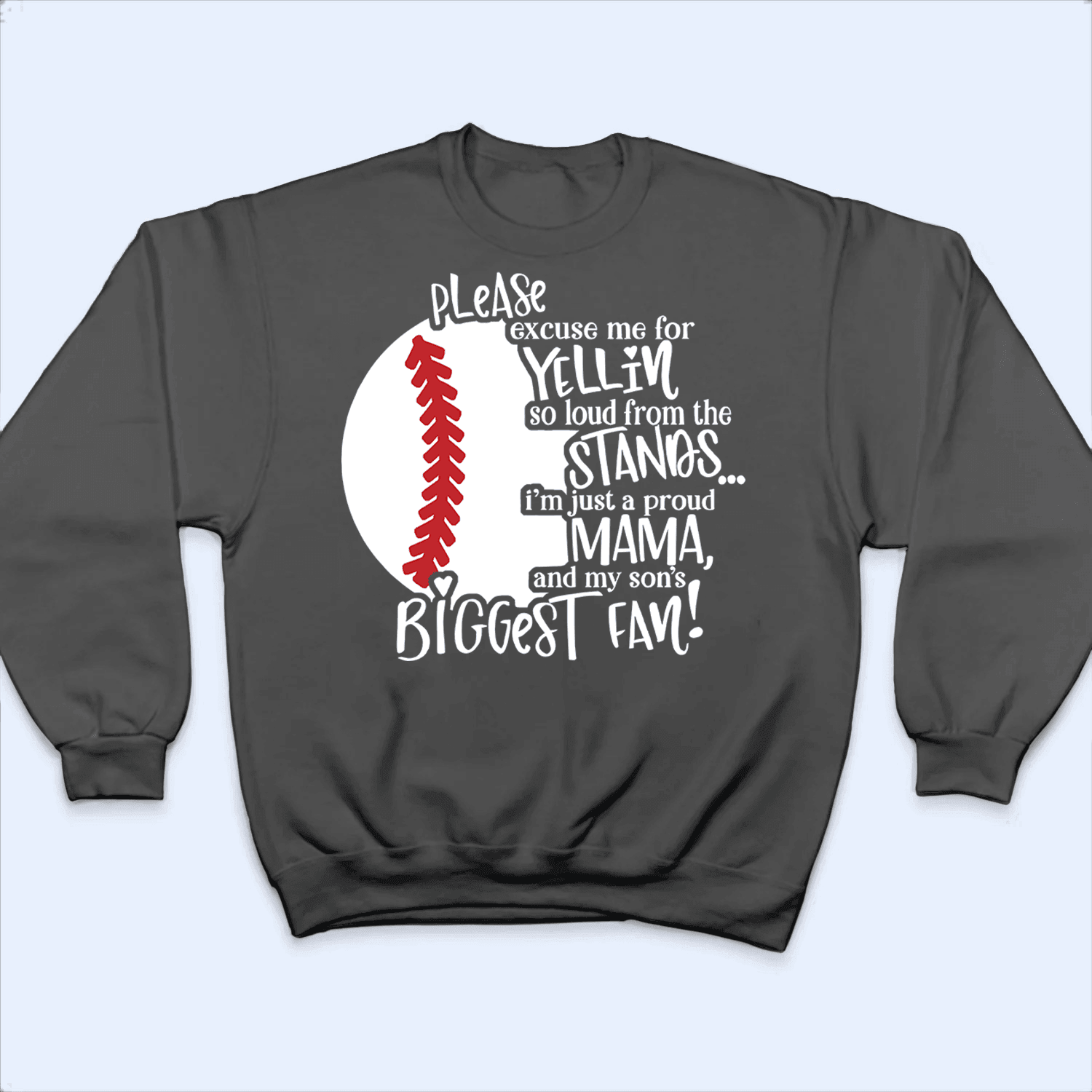 Please Excuse Me For Yellin So Loud From The Stands - Personalized Custom T Shirt - Birthday, Loving, Funny Gift for Grandma/Nana/Mimi, Mom, Wife, Grandparent - Suzitee Store