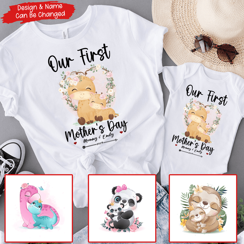 Our First Mother's Day - Personalized Custom T Shirt - Gift for Mom &amp; Baby, Mother's Day Gift - Suzitee Store