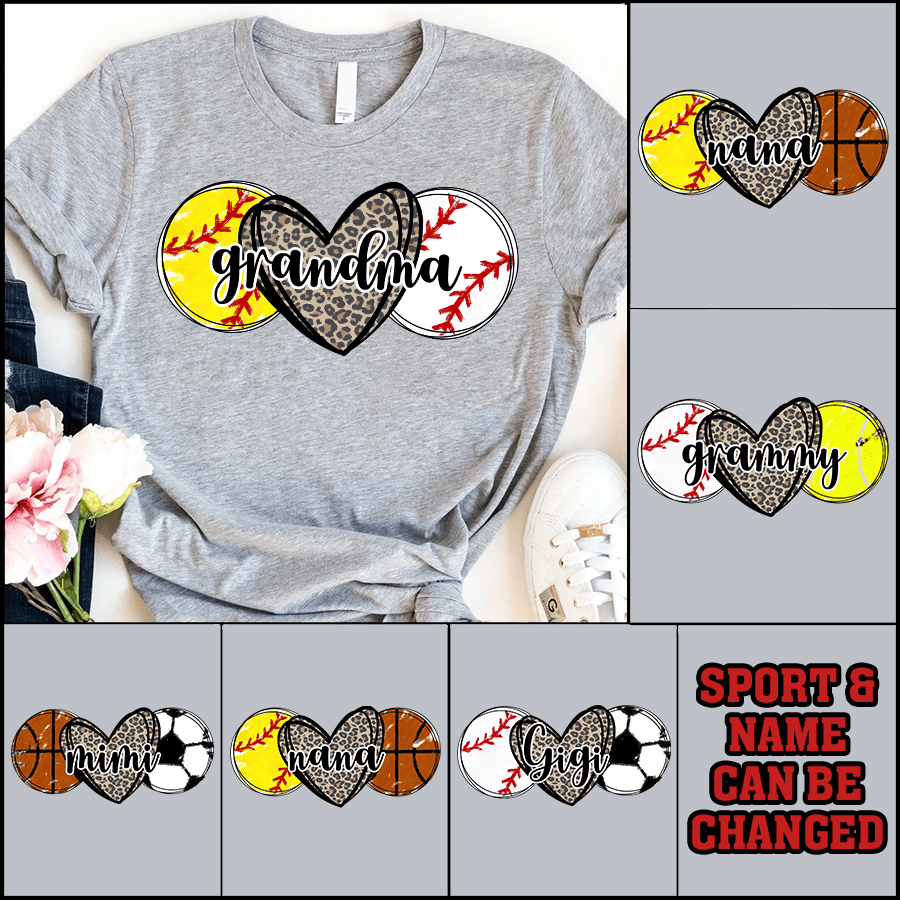 Sport Grandma - Personalized Custom T Shirt - Birthday, Loving, Funny Gift for Grandma/Nana/Mimi, Mom, Wife, Grandparent - Suzitee Store