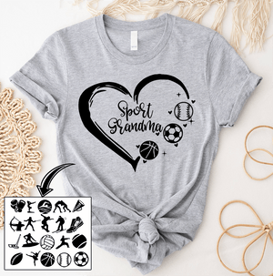 Grandma Heart - Personalized Custom T Shirt - Birthday, Loving, Funny Gift for Grandma/Nana/Mimi, Mom, Wife, Grandparent - Suzitee Store