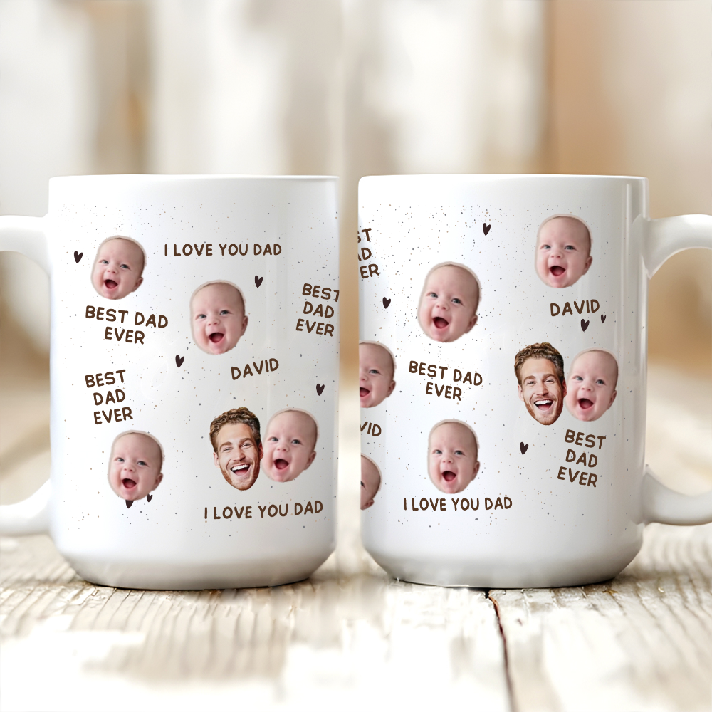 Custom Photo Best Dad Ever mug, alternate view 4