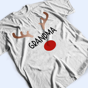 Red Nosed Reindeer - Personalized Custom T Shirt - Birthday, Loving, Funny Gift for Grandma/Nana/Mimi, Mom, Wife, Grandparent - Suzitee Store