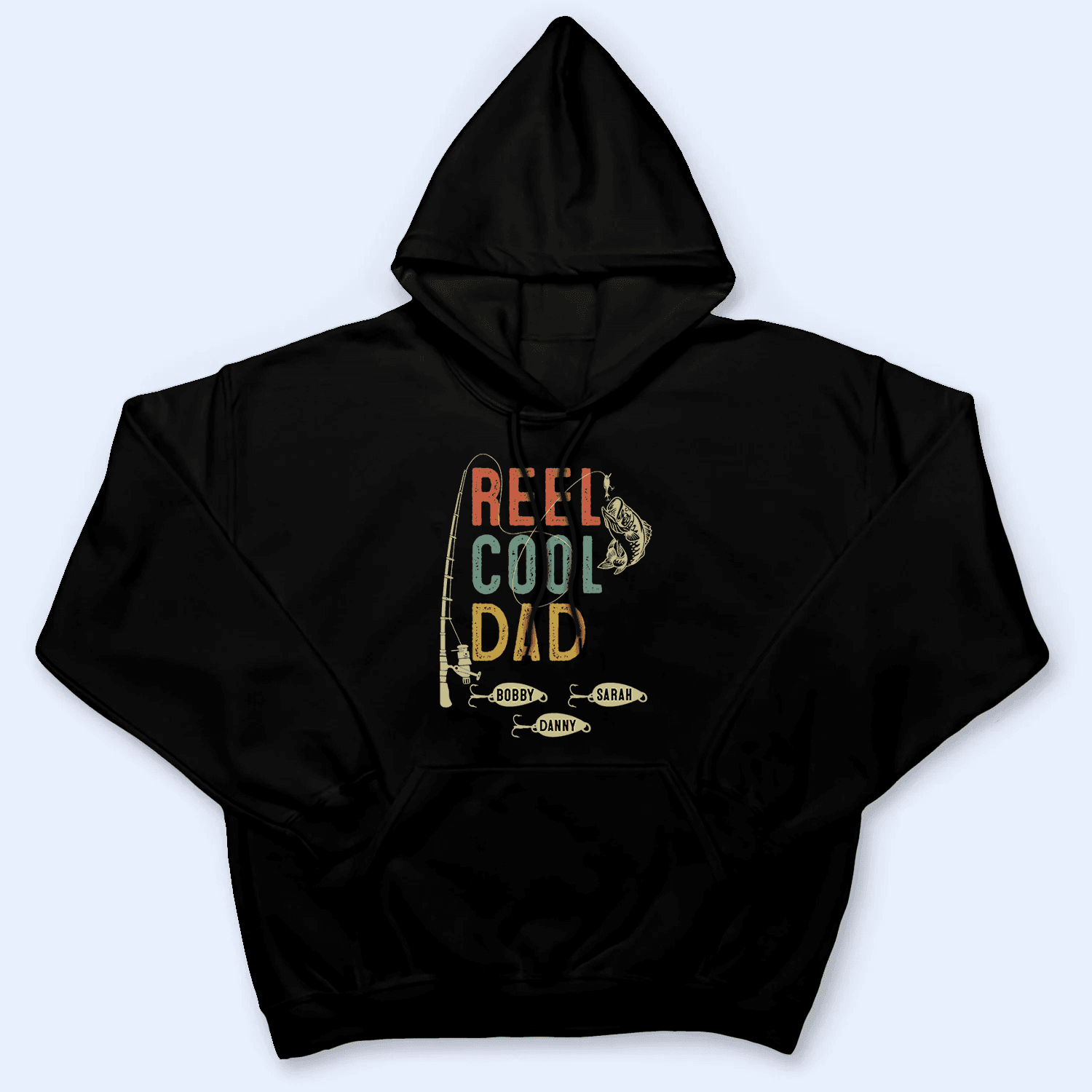 Reel Cool Dad - Fishing Dad - Funny Fathers Day - Personalized Custom T Shirt - Birthday, Loving, Funny Gift for Grandfather/Dad/Father, Husband, Grandparent - Suzitee Store
