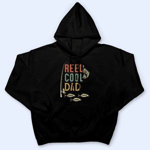 Reel Cool Dad - Fishing Dad - Funny Fathers Day - Personalized Custom T Shirt - Birthday, Loving, Funny Gift for Grandfather/Dad/Father, Husband, Grandparent - Suzitee Store