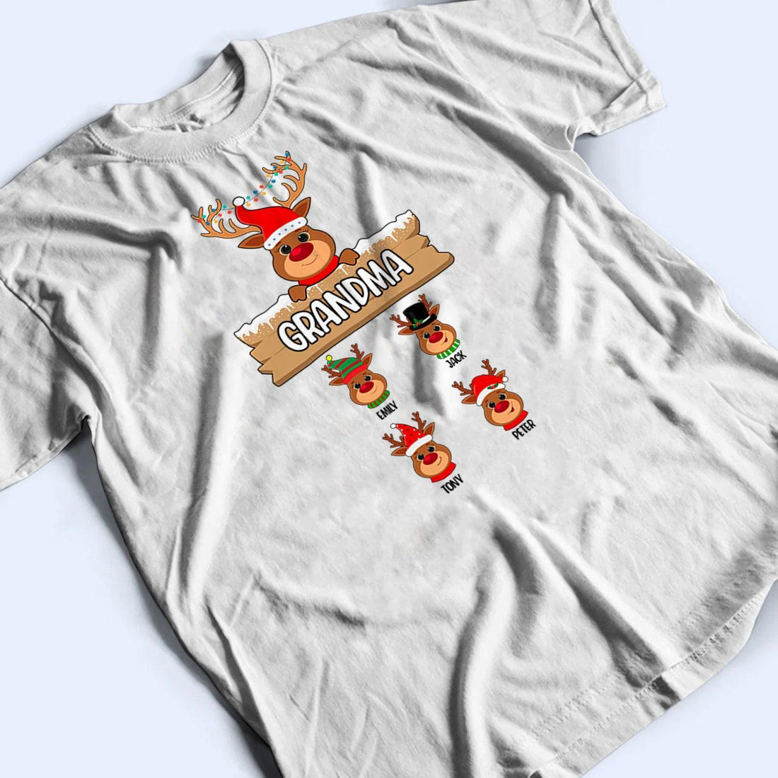 Reindeer Christmas Grandma - Personalized Custom T Shirt - Birthday, Loving, Funny Gift for Grandma/Nana/Mimi, Mom, Wife, Grandparent - Suzitee Store