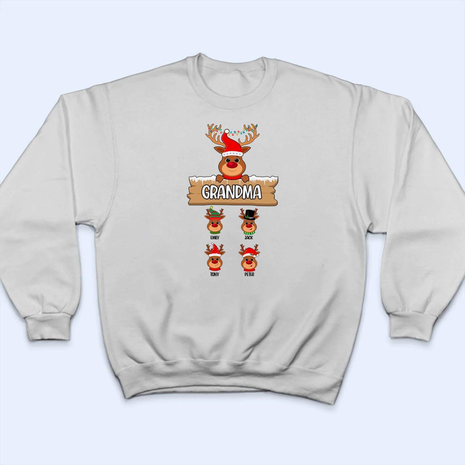 Reindeer Christmas Grandma - Personalized Custom T Shirt - Birthday, Loving, Funny Gift for Grandma/Nana/Mimi, Mom, Wife, Grandparent - Suzitee Store