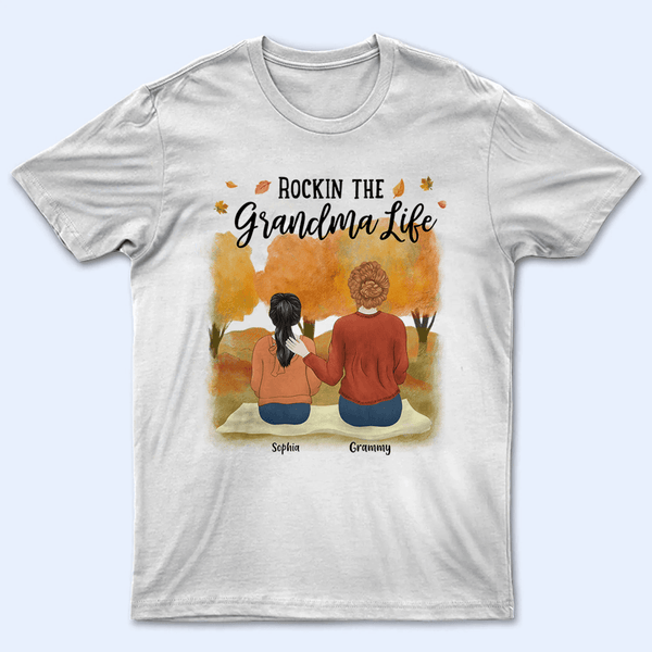 Rockin the Grandparent Life - Personalized Custom T Shirt - Birthday, Loving, Funny Gift for Grandparent, Grandma & Grandpa