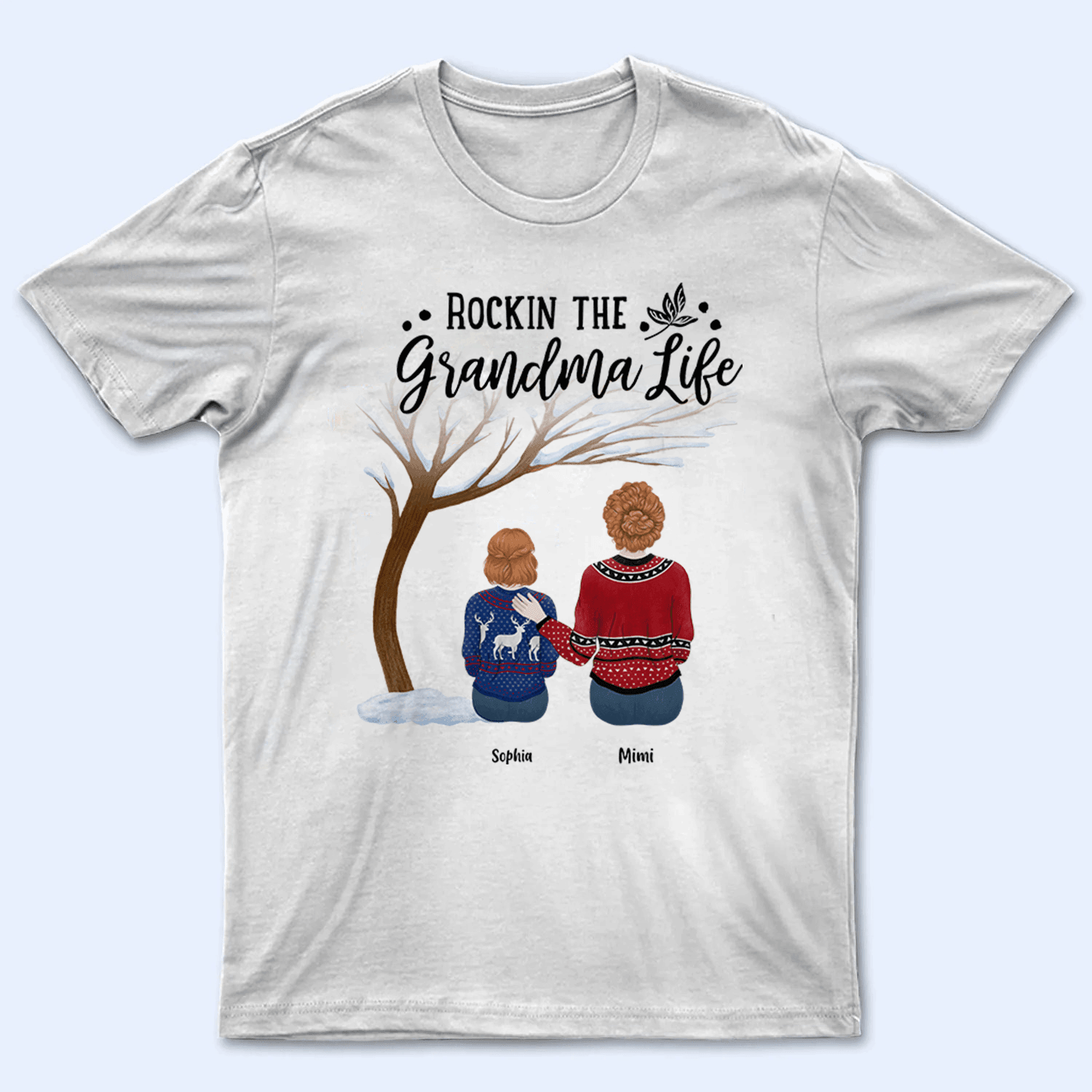 Rockin the Grandparent Life - Winter - Personalized Custom T Shirt - Birthday, Loving, Funny Gift for Grandparent, Grandma & Grandpa - Suzitee Store