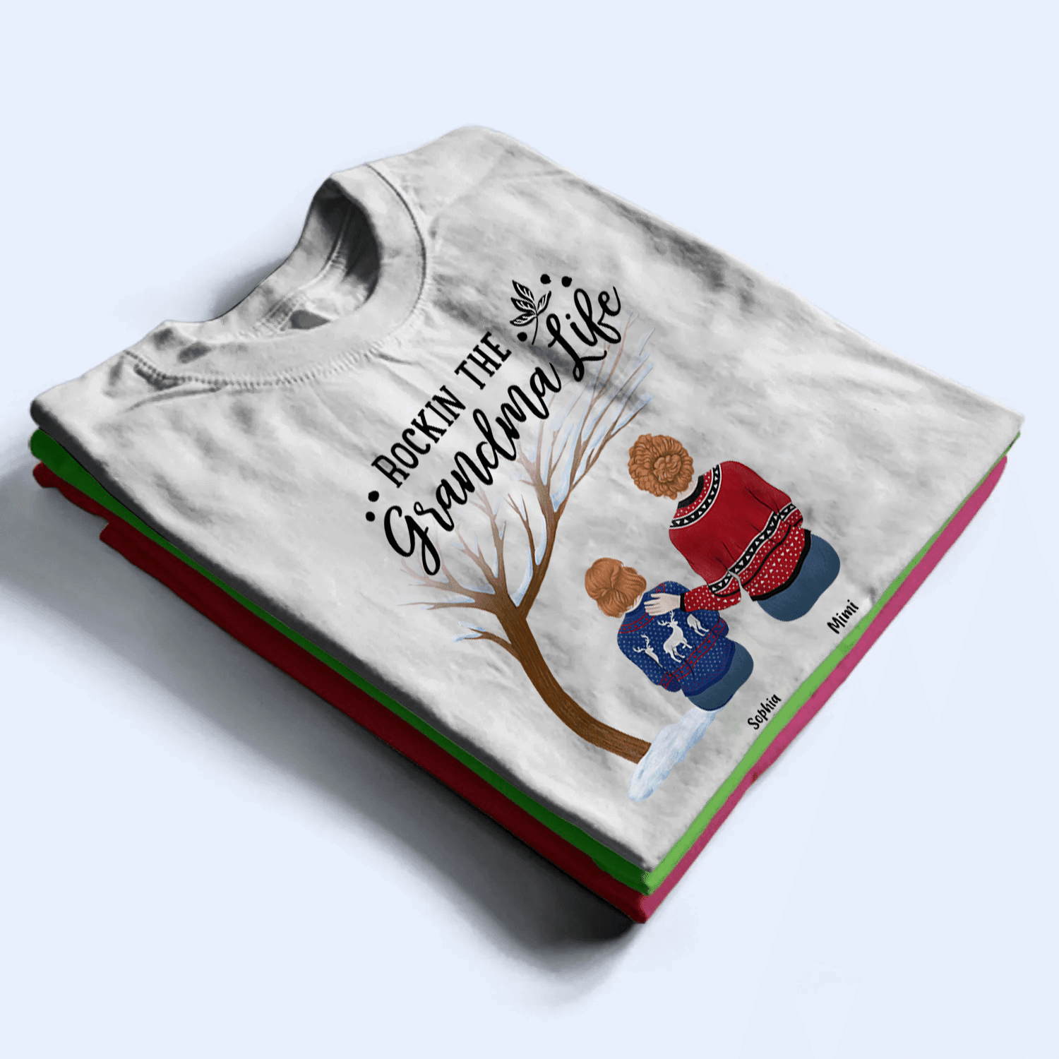 Rockin the Grandparent Life - Winter - Personalized Custom T Shirt - Birthday, Loving, Funny Gift for Grandparent, Grandma & Grandpa - Suzitee Store