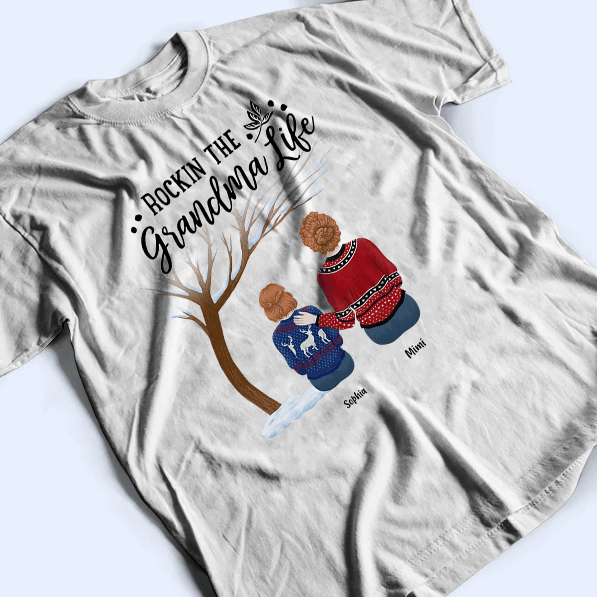 Rockin the Grandparent Life - Winter - Personalized Custom T Shirt - Birthday, Loving, Funny Gift for Grandparent, Grandma & Grandpa - Suzitee Store