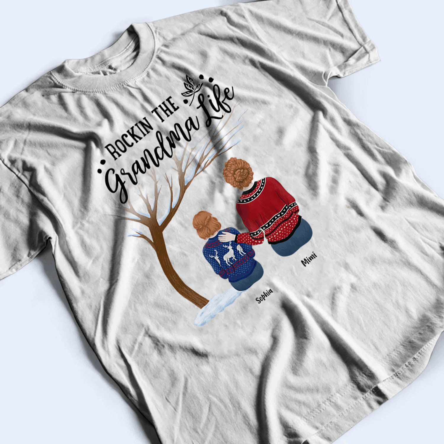 Rockin the Grandparent Life - Winter - Personalized Custom T Shirt - Birthday, Loving, Funny Gift for Grandparent, Grandma & Grandpa - Suzitee Store