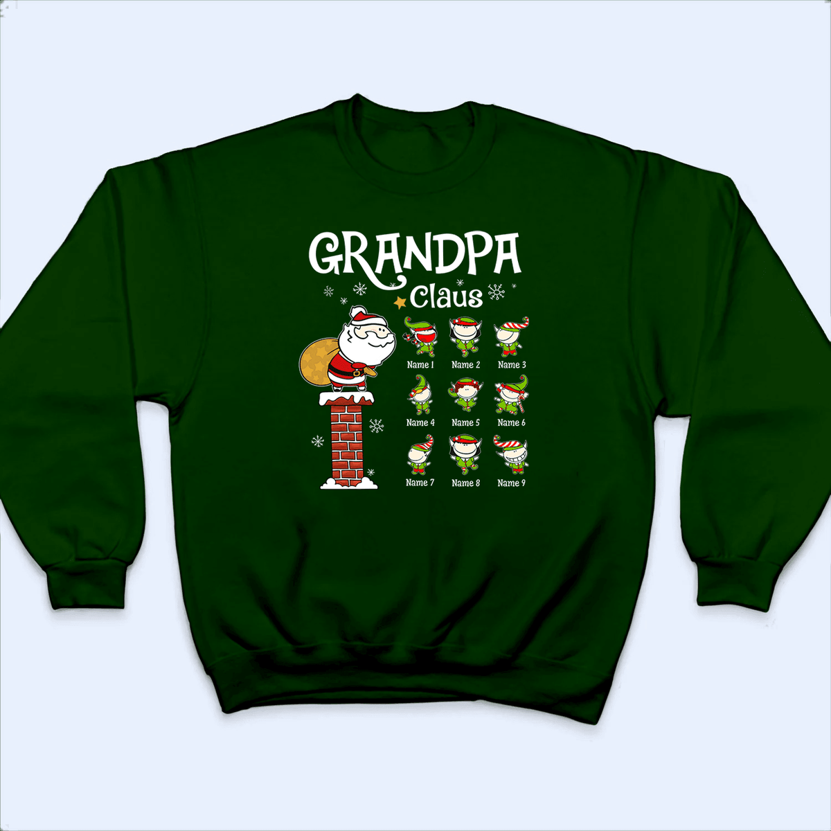 Santa Claus Little Elves- Personalized Custom T Shirt - Birthday, Loving, Funny Gift for Grandma/Nana/Mimi, Mom, Wife, Grandparent - Suzitee Store