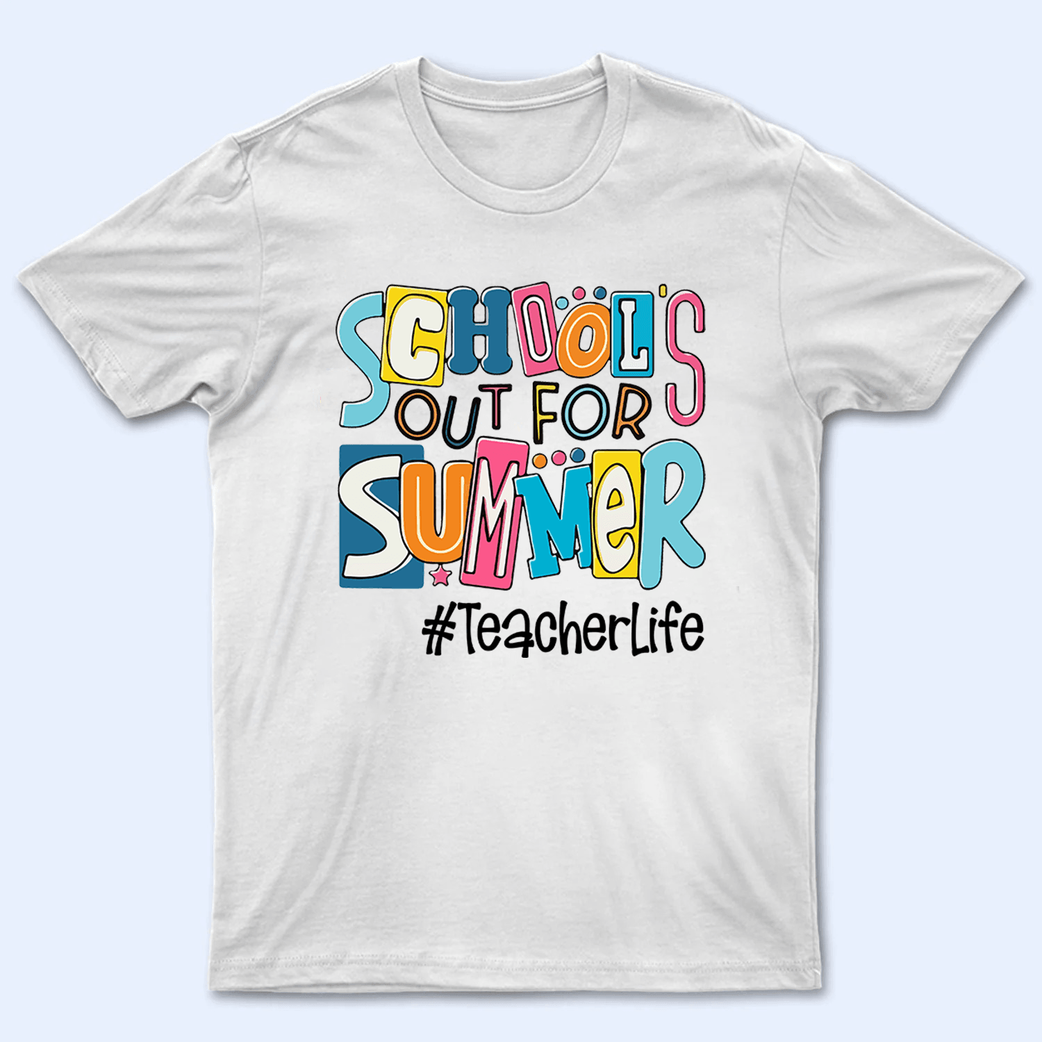 School Out For Summer- Personalized Custom T Shirt - Birthday, Loving, Funny Gift for Teacher, Kindergarten, Preschool, Pre K, Paraprofessional - Suzitee Store