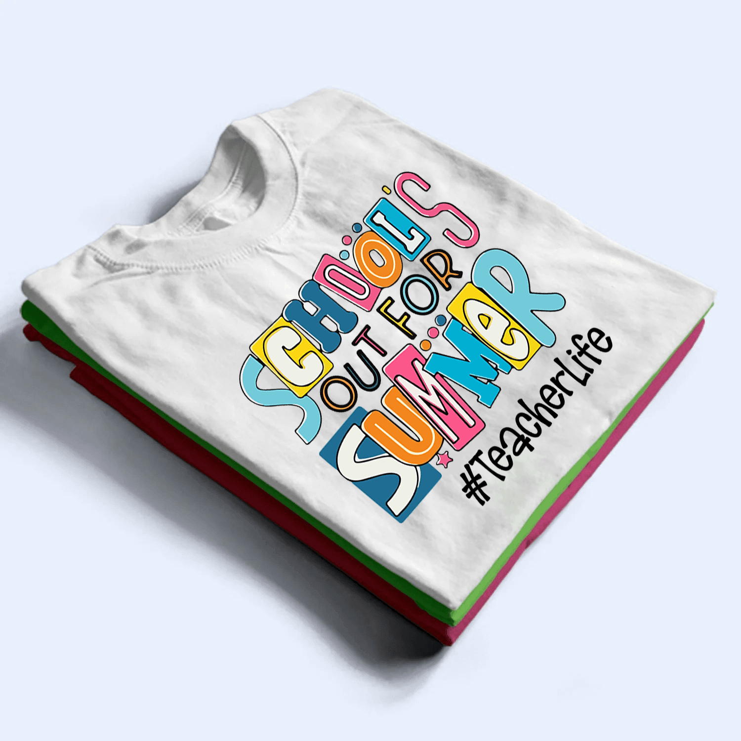 School Out For Summer- Personalized Custom T Shirt - Birthday, Loving, Funny Gift for Teacher, Kindergarten, Preschool, Pre K, Paraprofessional - Suzitee Store