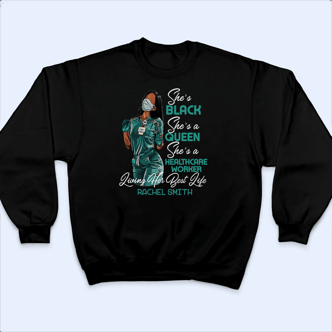 Personalized She's a queen She's a Nurse t-shirt, alternate view 3