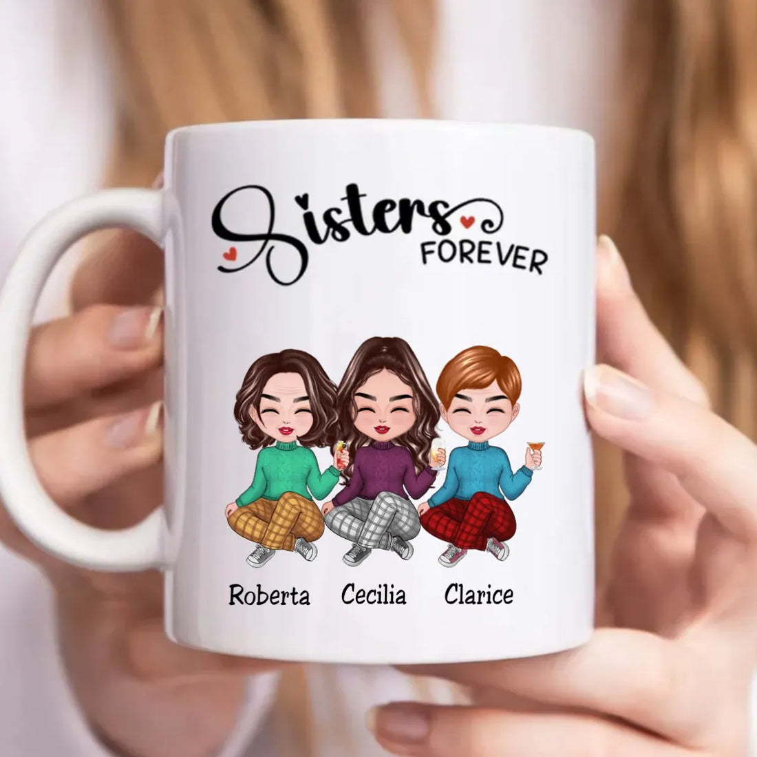 Sisters Forever personalized mug, alternate view 3