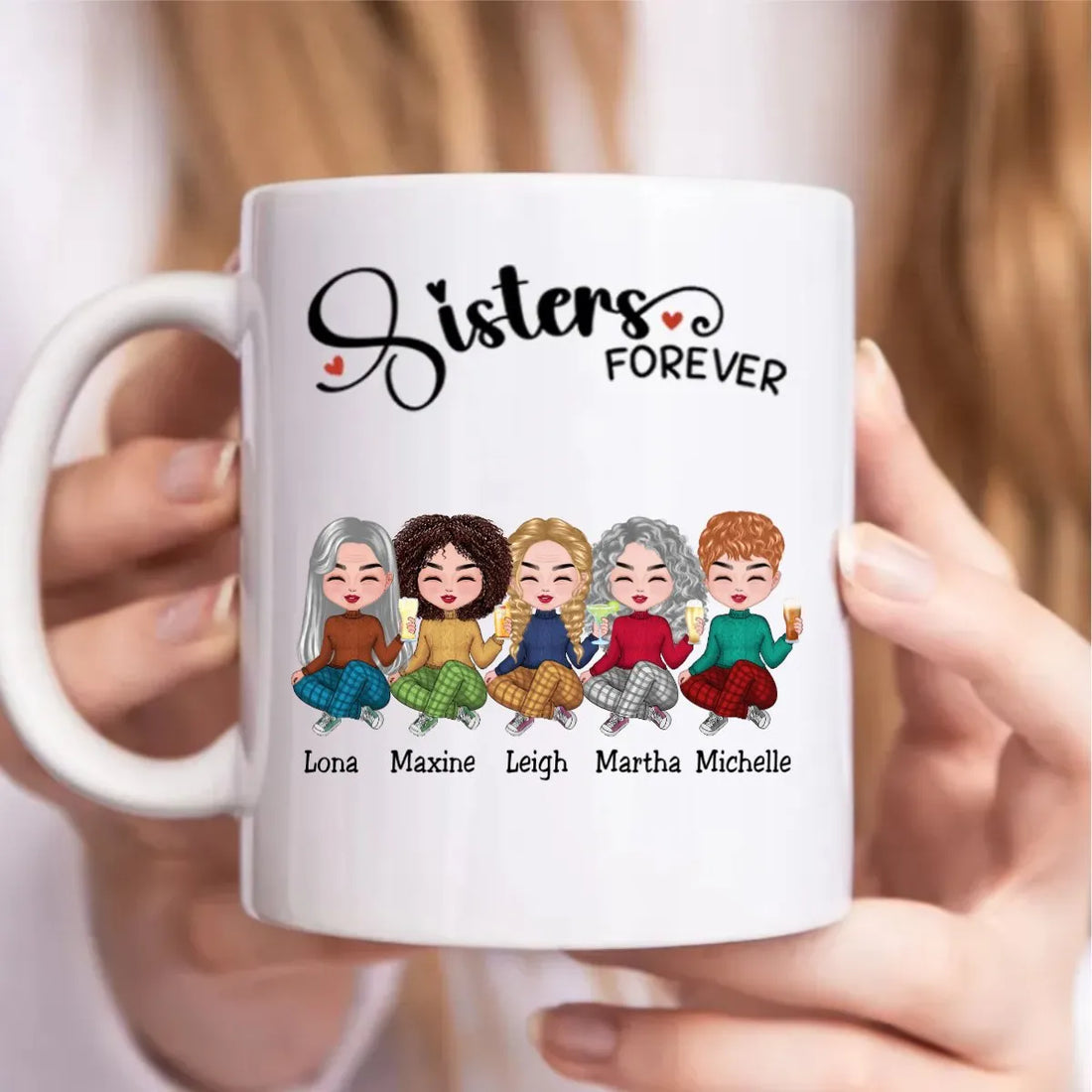 Sisters Forever personalized mug, alternate view 2