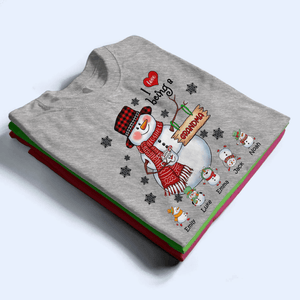Snowman Christmas Grandma - Personalized Custom T Shirt - Christmas, Birthday, Loving, Funny Gift for Grandma/Nana/Mimi, Mom, Wife, Grandparent - Suzitee Store