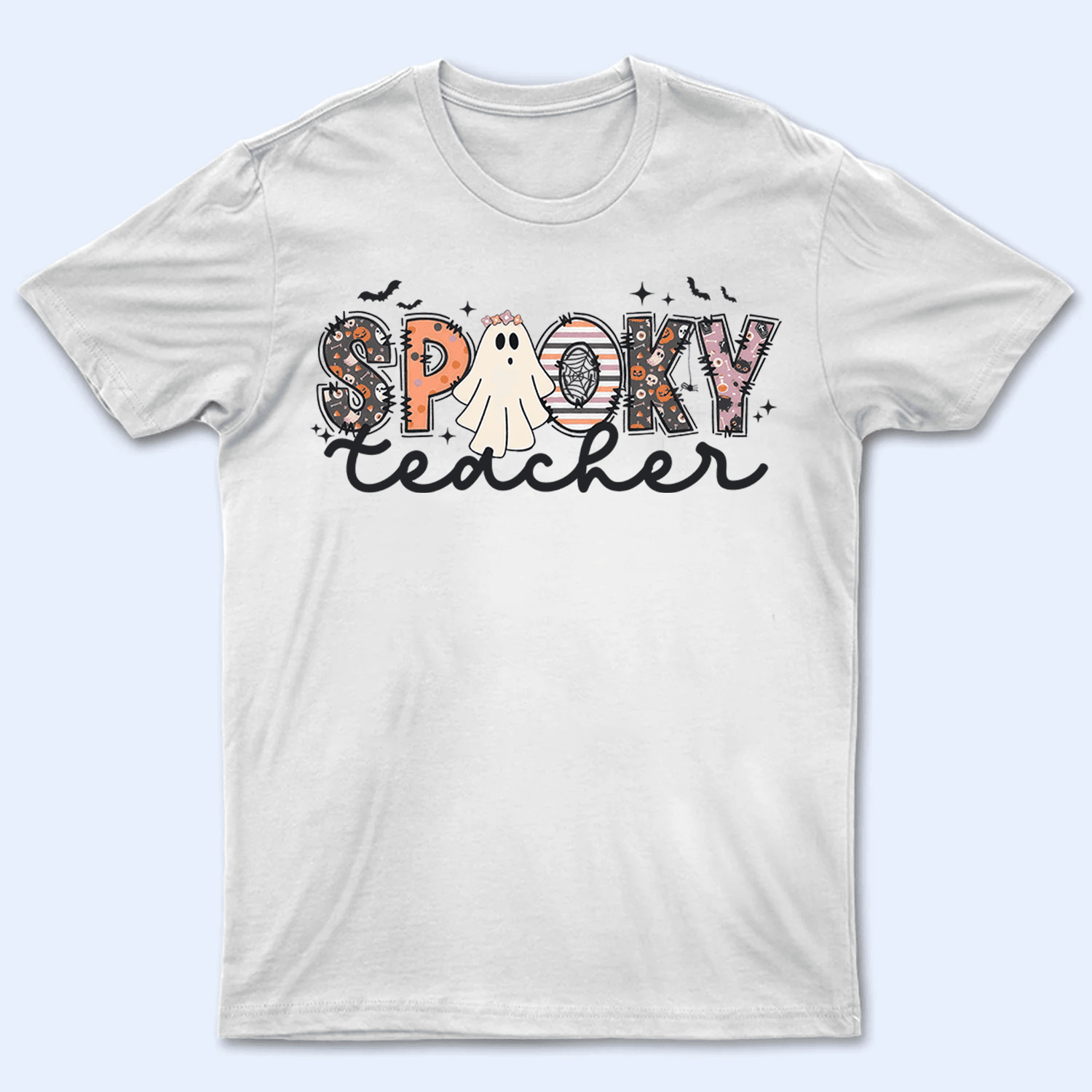 Spooky Ghost Teacher - Personalized Custom T Shirt - Birthday, Loving, Funny Gift for Teacher, Kindergarten, Preschool, Pre K, Paraprofessional - Suzitee Store