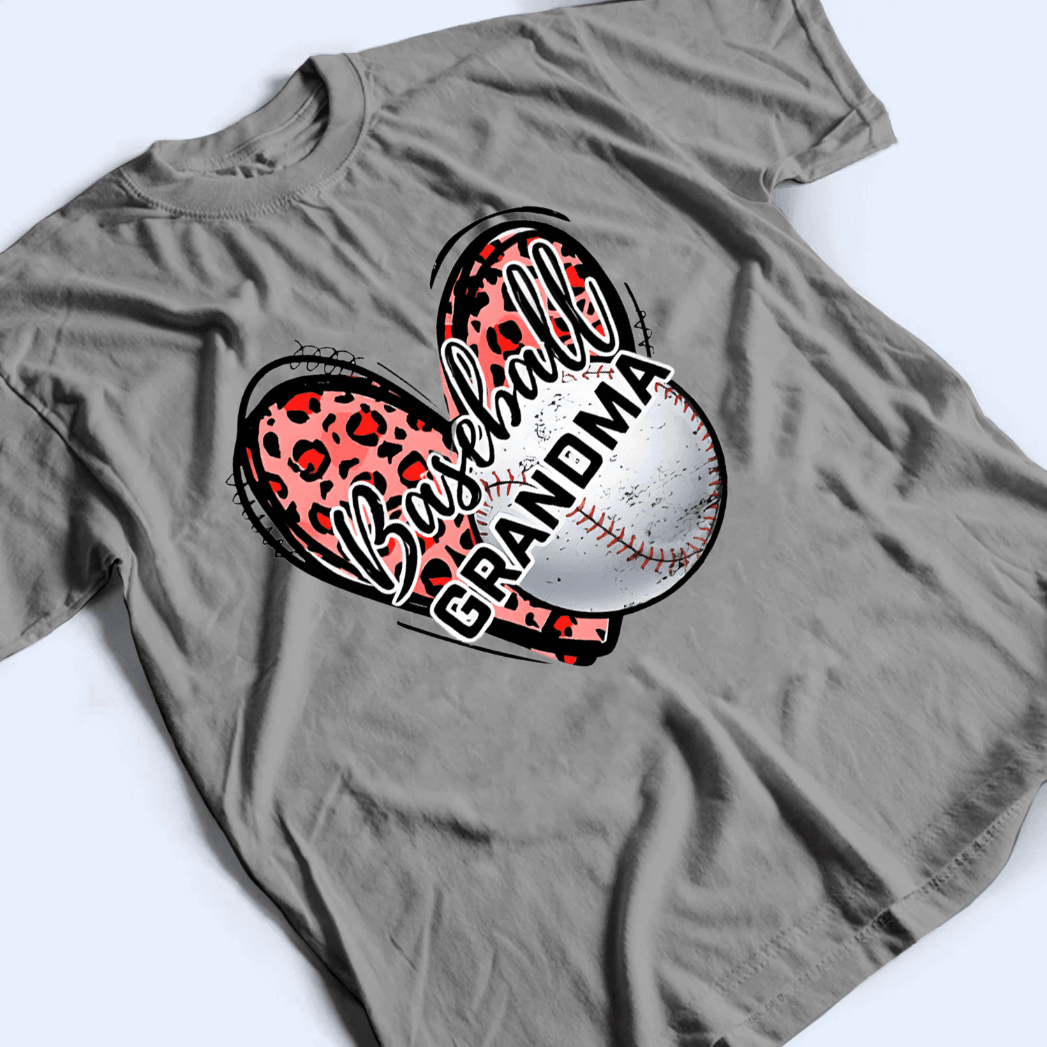 Sport Grandma Heart - Personalized Custom T Shirt - Gift for Grandma/Nana/Mimi, Mom, Wife, Grandparent - Suzitee Store
