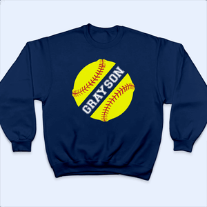 Sports Balls Middle Split Design - Baseball/ Softball Cheers Personalized Custom T Shirt - Birthday, Loving, Funny Gift for Grandma/Nana/Mimi, Mom, Wife, Grandparent - Suzitee Store