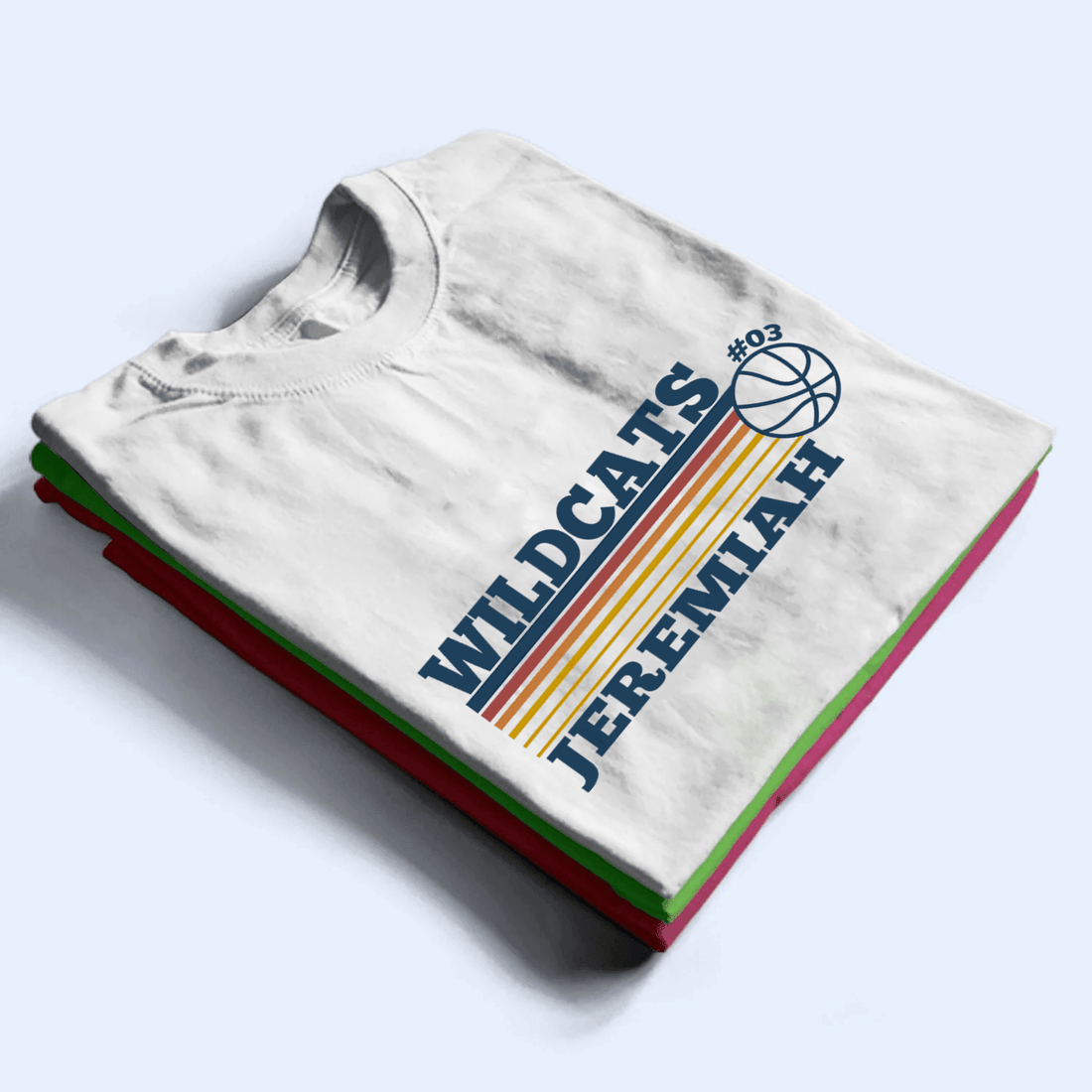 Personalized Striped Sporty Mascot t-shirt, alternate view 2