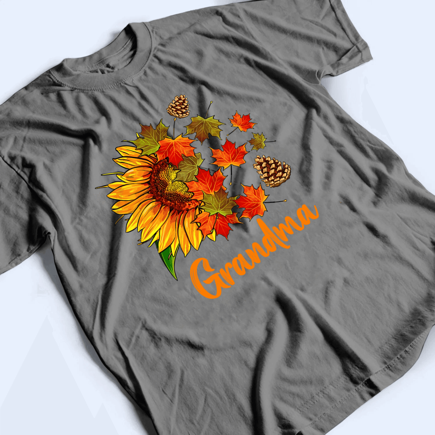 Sunflower Fall - Personalized Custom T Shirt - Halloween, Loving, Funny Gift for Grandma/Nana/Mimi, Mom, Wife, Grandparent - Suzitee Store