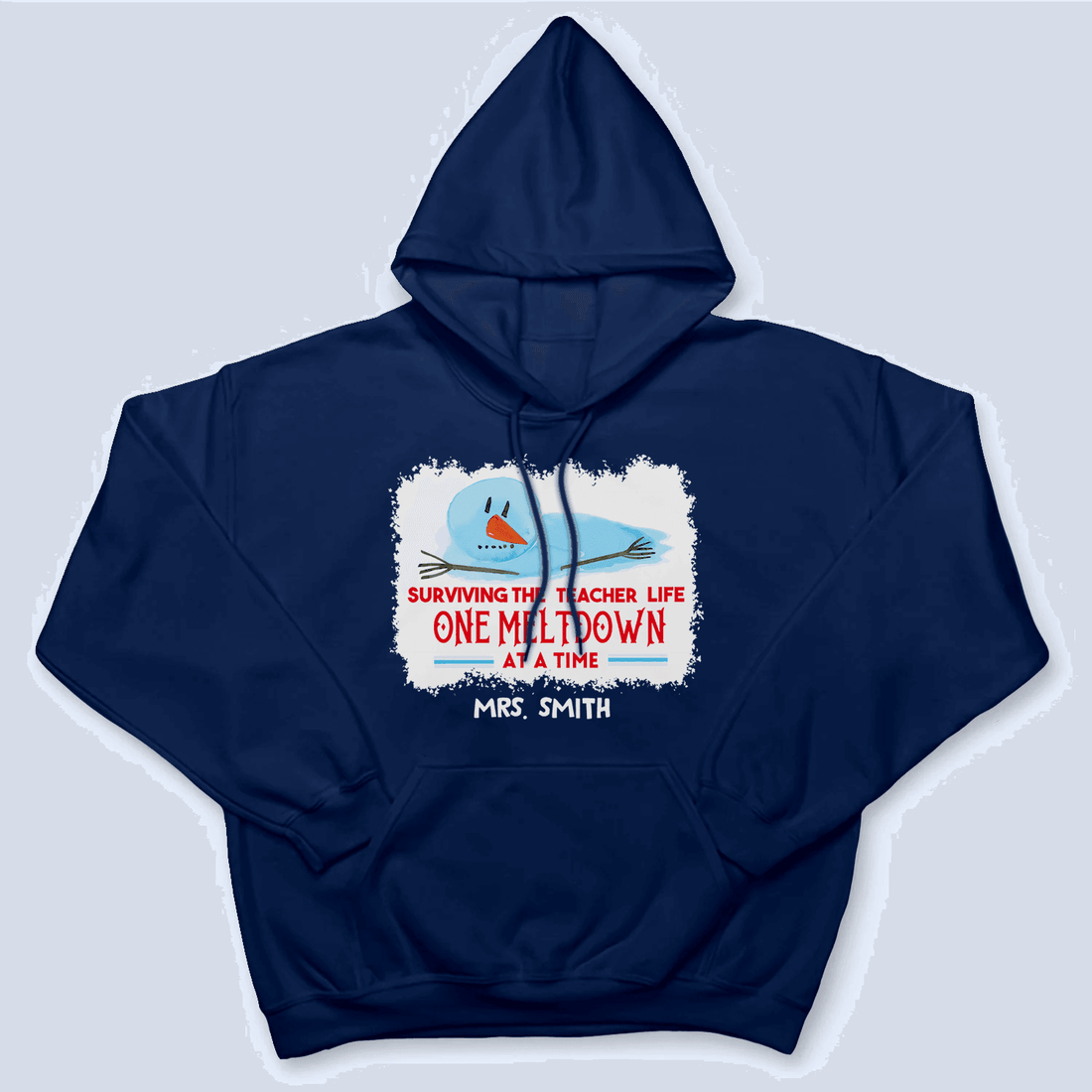 Personalized Surviving The Holiday One Meltdown at a Time Snowman t-shirt, alternate view 3