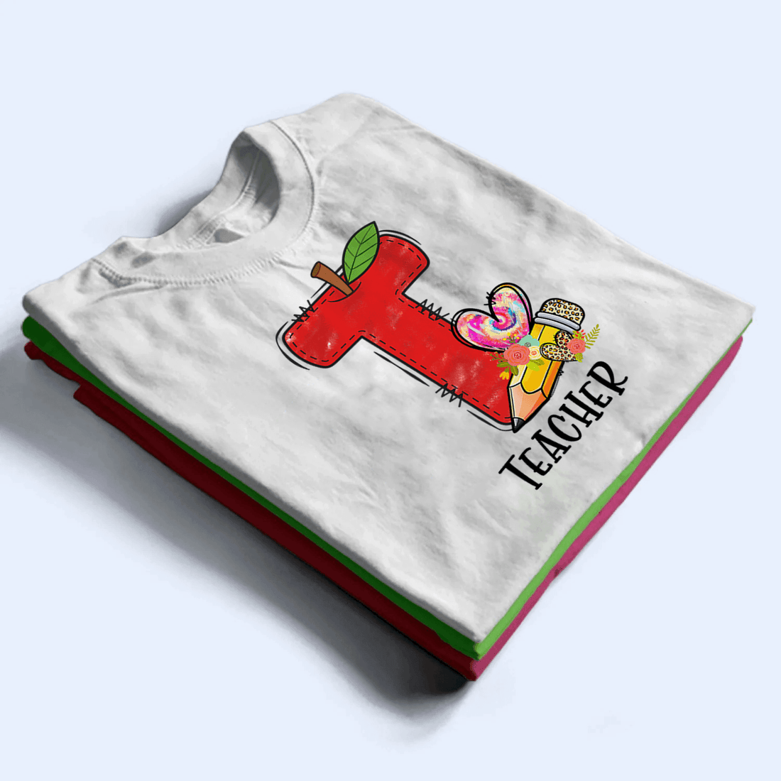 Personalized T Is For Teacher Back To School t-shirt, alternate view 3