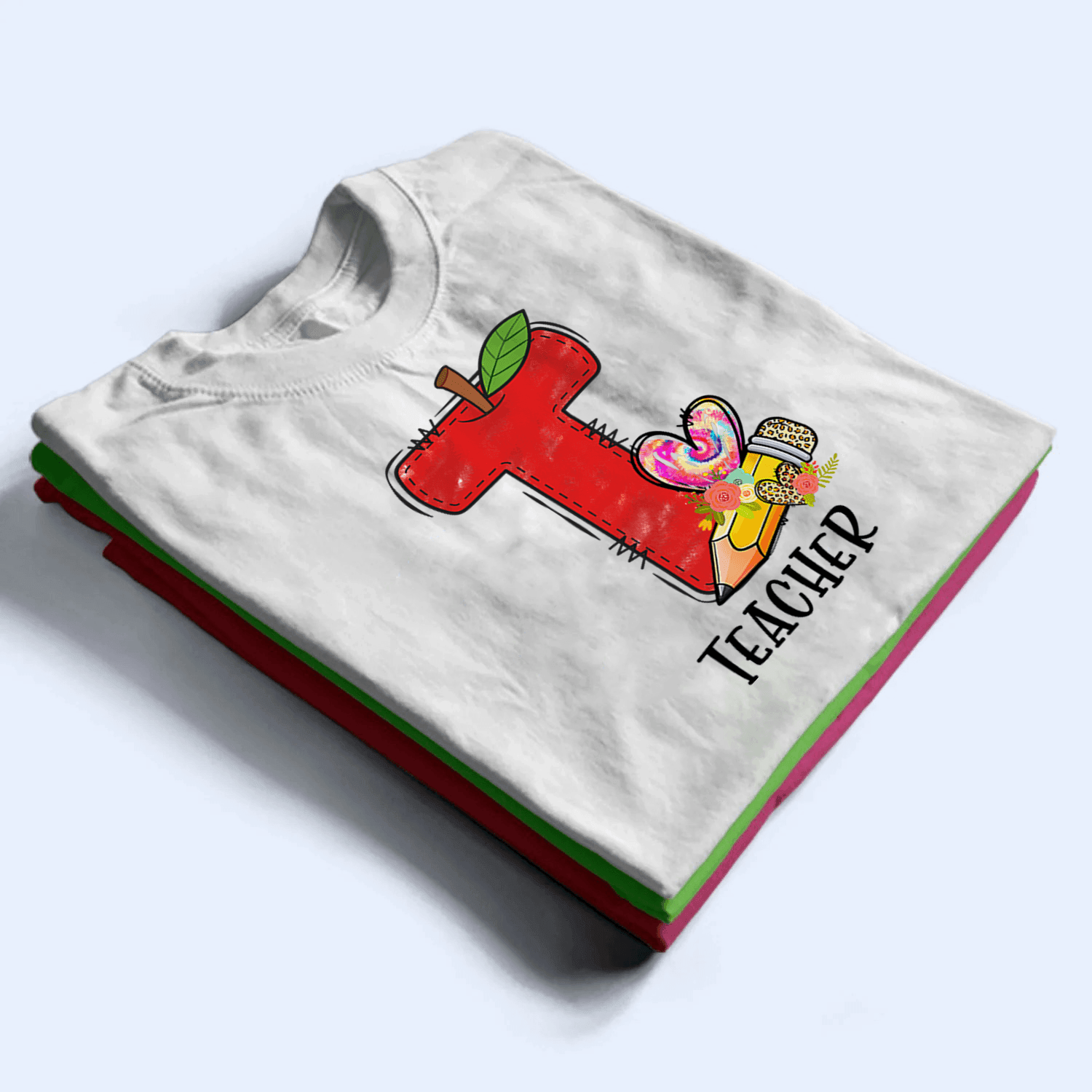 T Is For Teacher Back To School - Personalized Custom T Shirt - Birthday, Loving, Funny Gift for Teacher, Kindergarten, Preschool, Pre K, Paraprofessional - Suzitee Store
