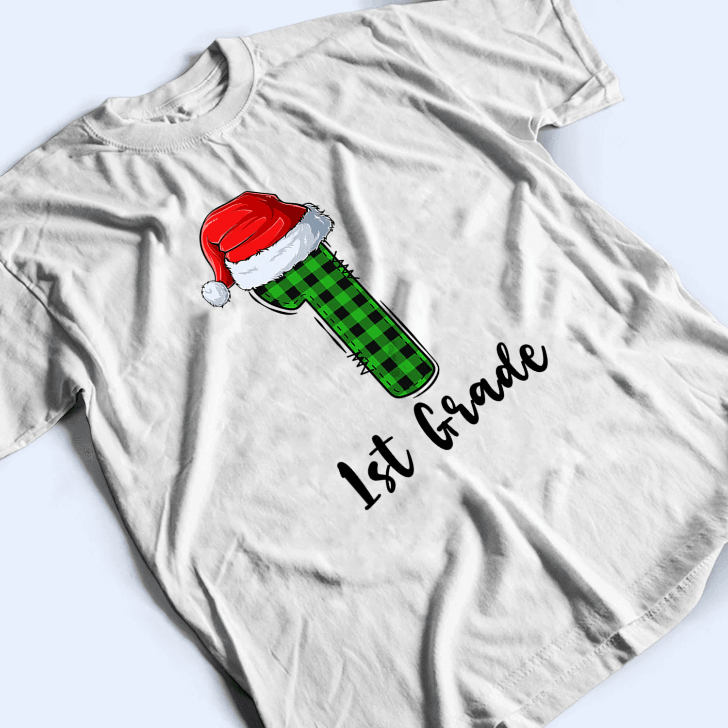 T is for Teacher - Christmas - Personalized Custom T Shirt - Birthday, Loving, Funny Gift for Teacher, Kindergarten, Preschool, Pre K, Paraprofessional - Suzitee Store