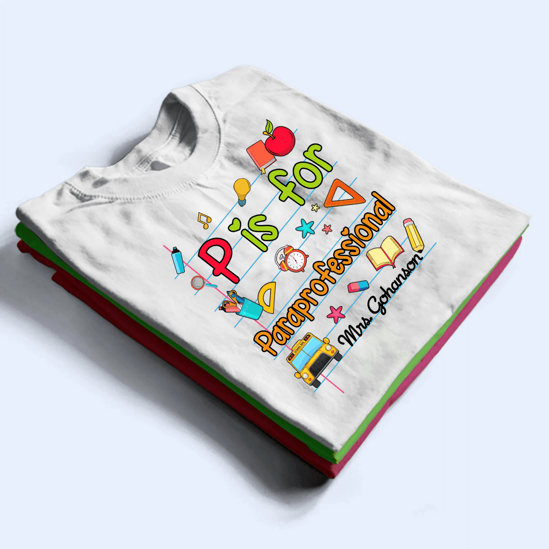 Personalized T Is For Teacher Name t-shirt, alternate view 2