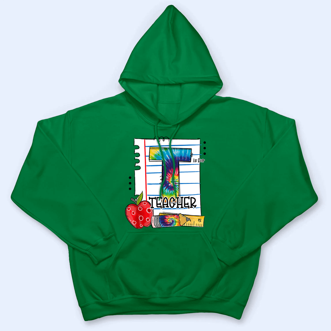 Personalized T Is For Teacher Tie Dye t-shirt, alternate view 3