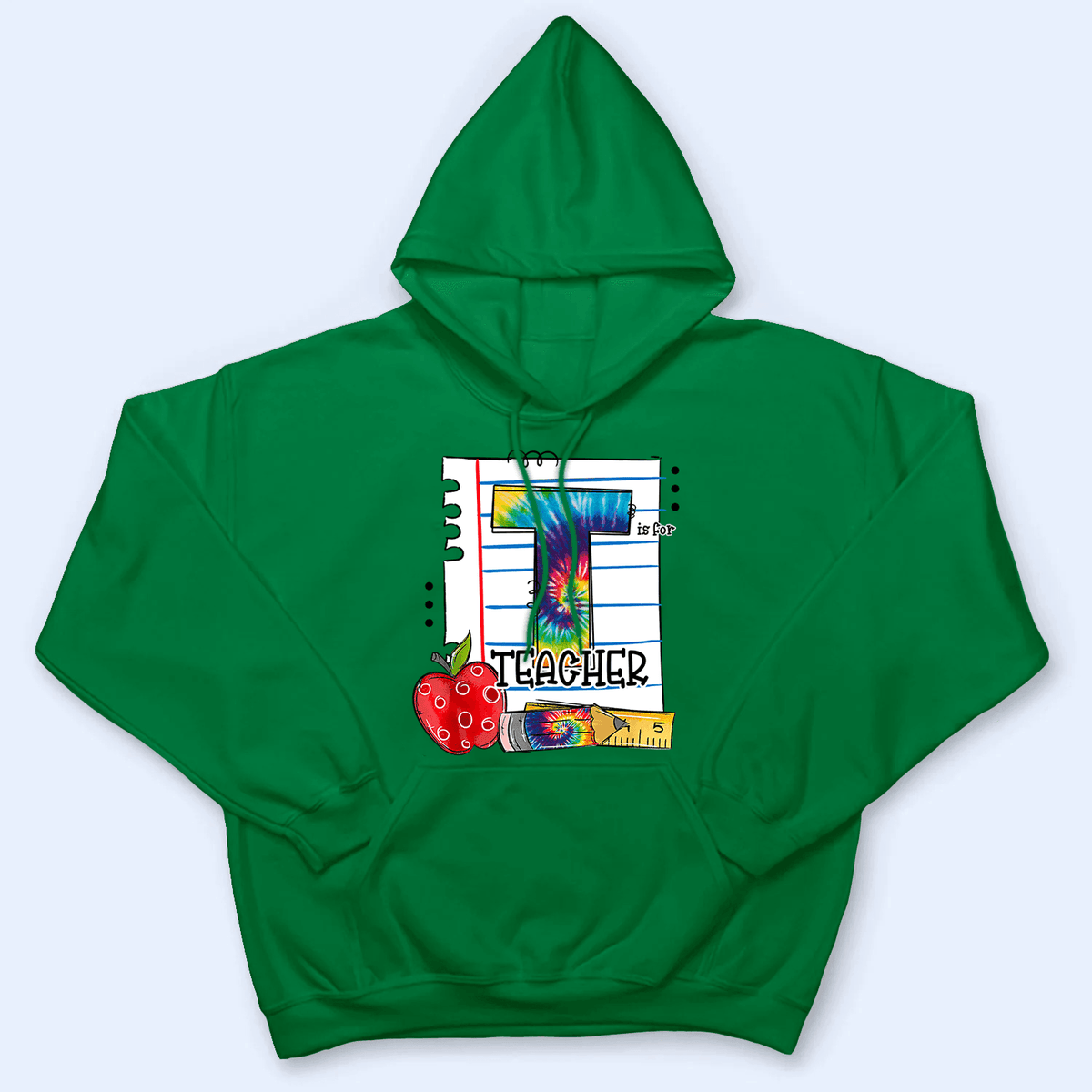 T Is For Teacher Tie Dye - Personalized Custom T Shirt - Back To School/First Day Of School, Birthday, Loving, Funny Gift for Teacher, Kindergarten, Preschool, Pre K, Paraprofessional - Suzitee Store