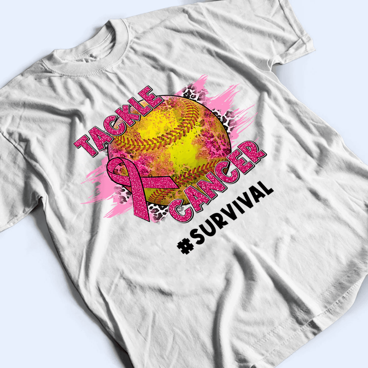 Tackle Cancer, Fight Cancer In All Colors - Personalized Custom T Shirt - Loving Gift for Women, Warrior, Breast Cancer Support Squad, Childhood Cancer Awareness - Suzitee Store