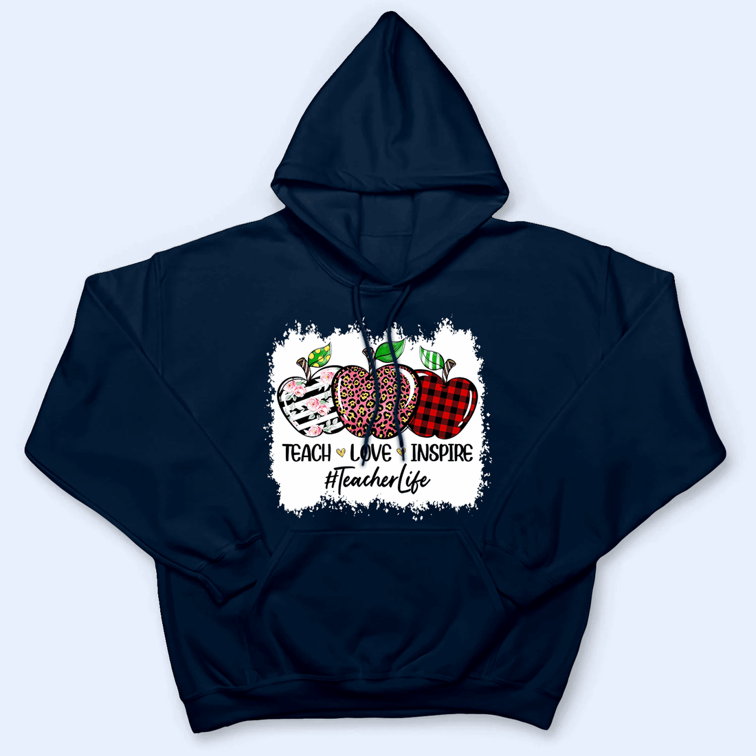 Personalized Teach Love Inspire Bleached t-shirt, alternate view 3