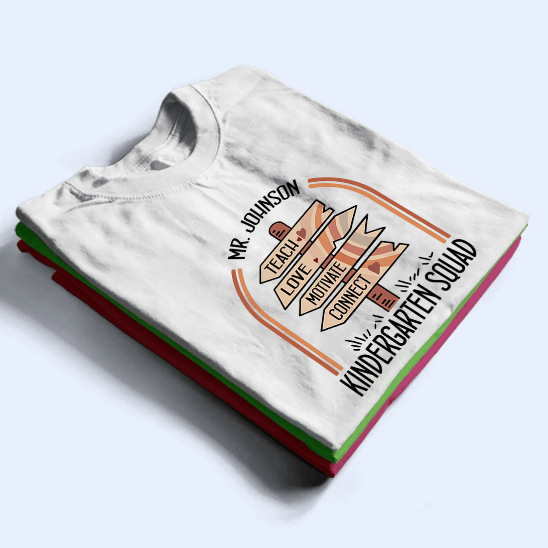 Personalized Teach Love Motivate Connect t-shirt, alternate view 2