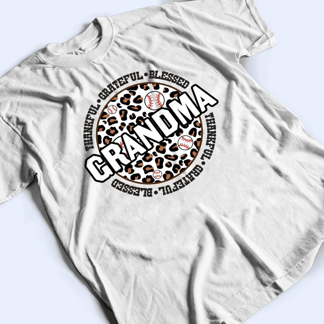 Thankful Grateful Blessed Grandma - Personalized Custom T Shirt - Gift for Grandma/Nana/Mimi, Mom, Wife, Grandparent - Suzitee Store