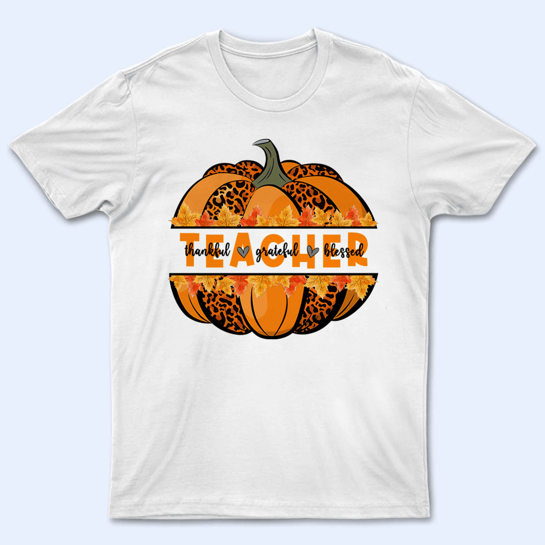 Personalized Thankful Grateful Blessed Teacher t-shirt, alternate view 2