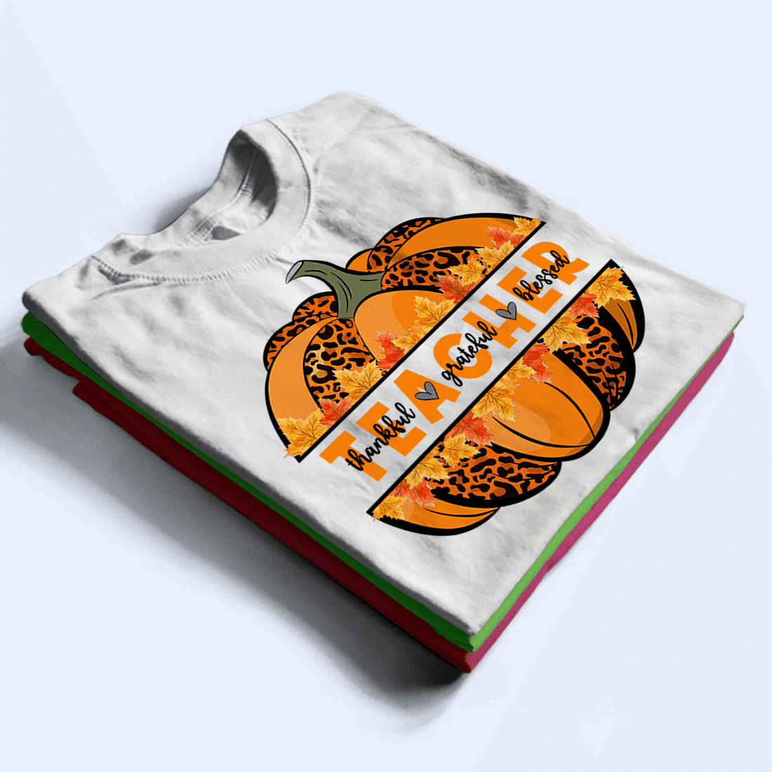 Personalized Thankful Grateful Blessed Teacher t-shirt, alternate view 3