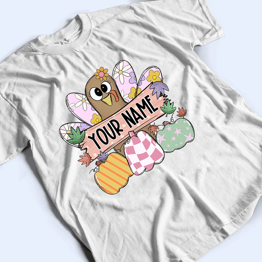 Personalized Thanksgiving Fall Turkey t-shirt, alternate view 3