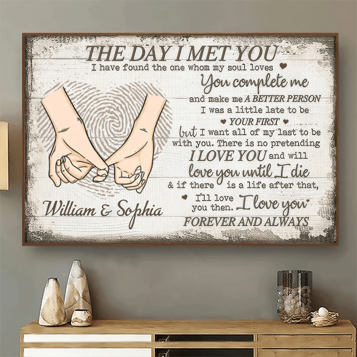 The Day I Met You - Personalized Horizontal Poster - Valentine Gift For Couples, Husband/Wife, Her/Him - Suzitee Store
