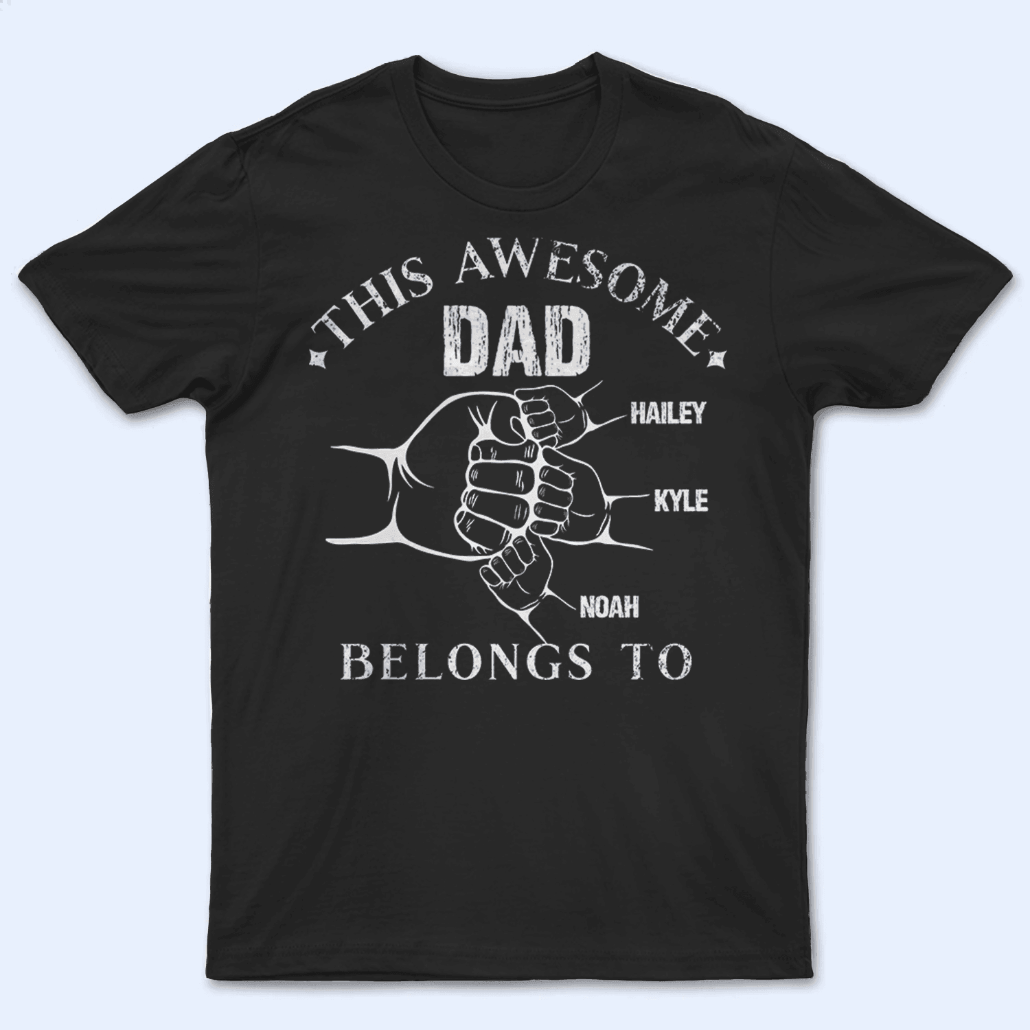 This Awesome Dad Belong To - Personalized Custom T Shirt - Birthday, Loving, Funny Gift for Grandfather/Dad/Father, Husband, Grandparent - Suzitee Store