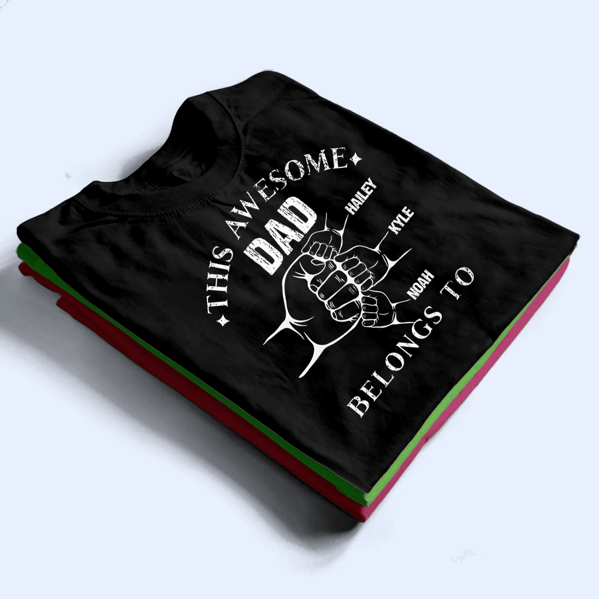 This Awesome Dad Belong To - Personalized Custom T Shirt - Birthday, Loving, Funny Gift for Grandfather/Dad/Father, Husband, Grandparent - Suzitee Store