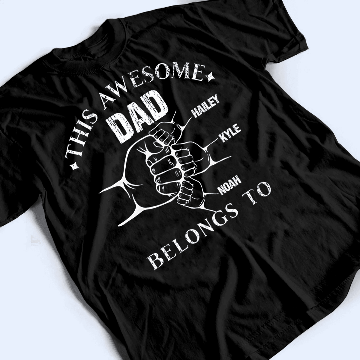This Awesome Dad Belong To - Personalized Custom T Shirt - Birthday, Loving, Funny Gift for Grandfather/Dad/Father, Husband, Grandparent - Suzitee Store